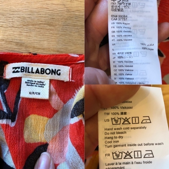 NEW Billabong Summer Solstice Printed Romper Size S Orange Floral Shorts Beach - Picture 7 of 8